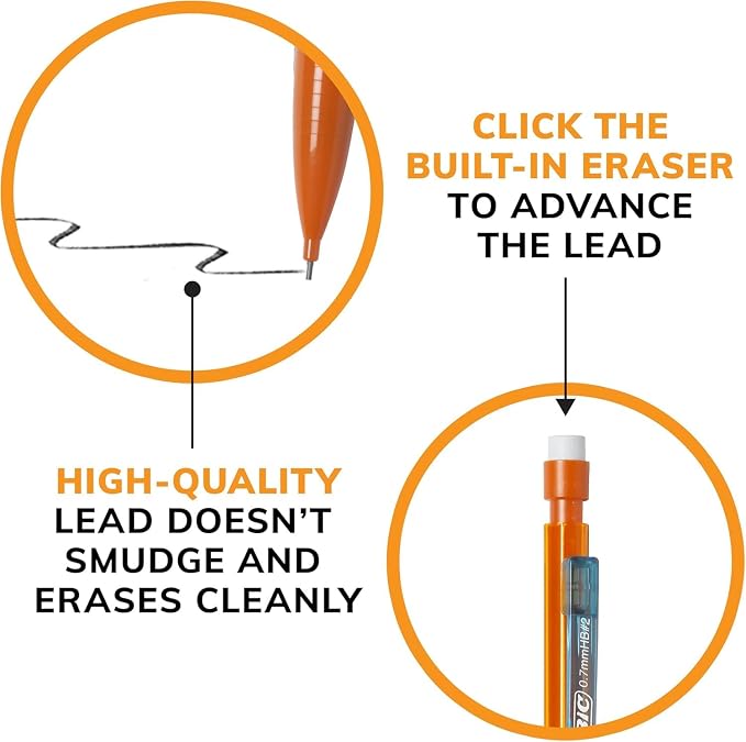 BIC Extra Smooth #2 Mechanical Pencils Bright Edition, 0.7 mm Medium Point - Image 6