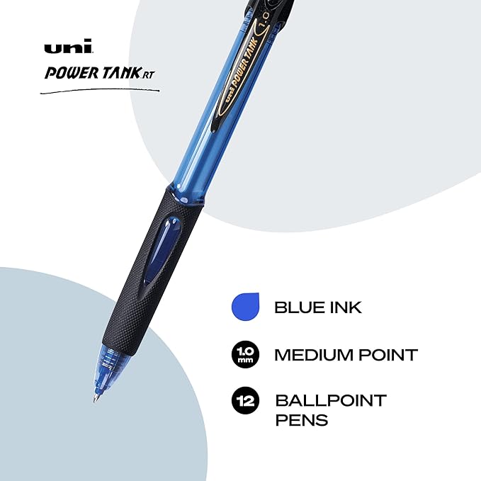 uniball Power Tank RT Ballpoint Pens, Medium Point, 12 Pack - Image 2