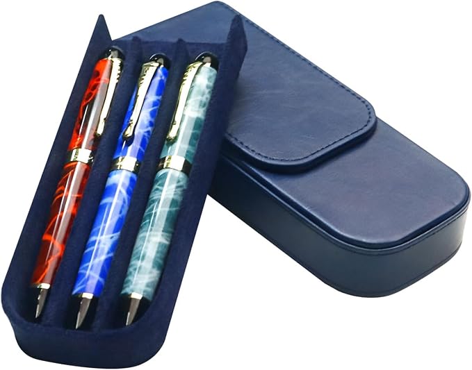 PU Leather Triple Pen Case Pencil Pouch Holder - Image 6