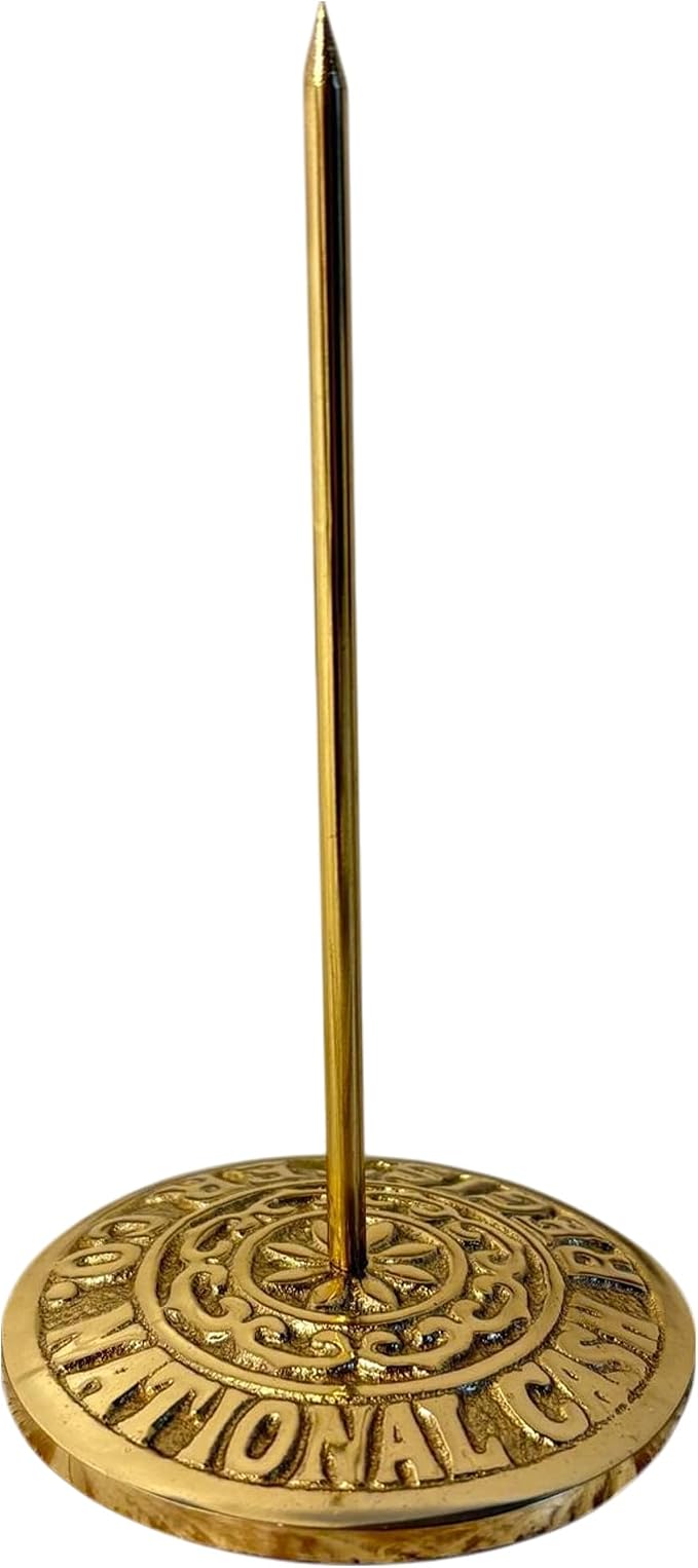 Solid Brass Vintage Receipt Spike – Heavy Duty Bill Fork Holder, Classic Paper by Thorness