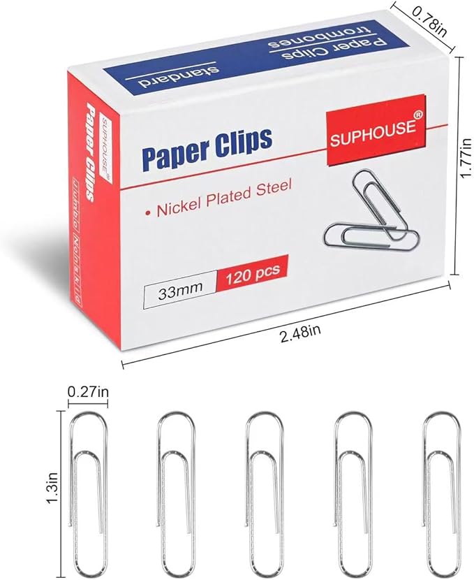 Paper Clips Medium Size Paperclips #1 Nonskid, 1-2/7 Inch Paper Clips - Image 2