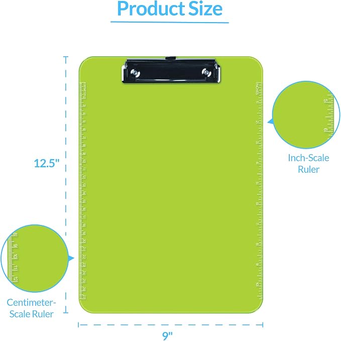 Pack of 6 Plastic Clipboards - Image 4