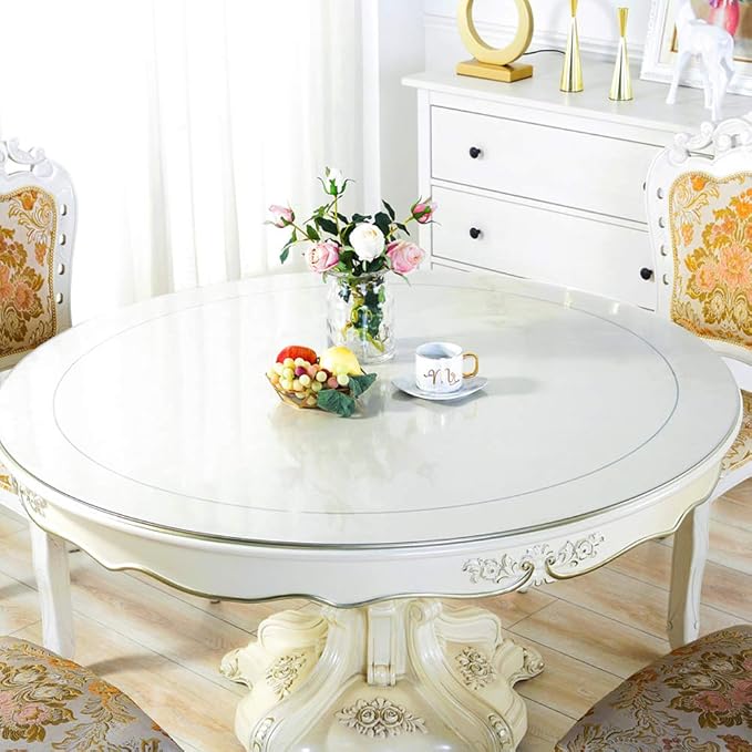 Wadrac Multisize Clear Plastic Dining Table Pad Protector PVC Tablecloth Cover - Image 2