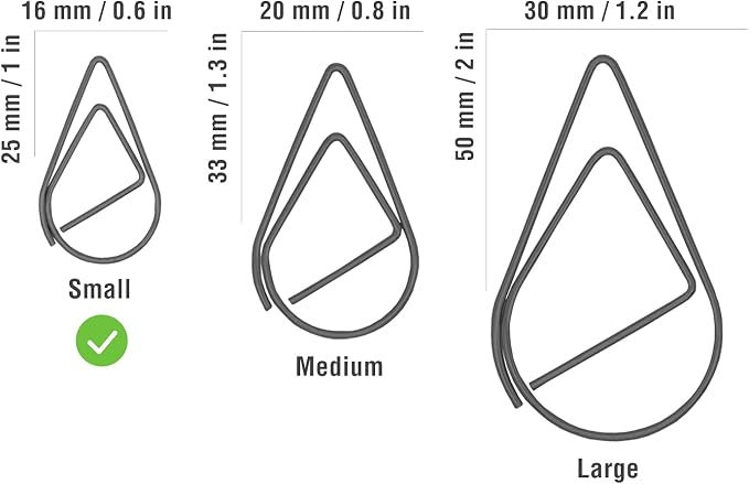 DEEDYGO 250 PCS Black Paper Clips Teardrop Paperclips, 1 Inch | Stainless Steel - Image 2