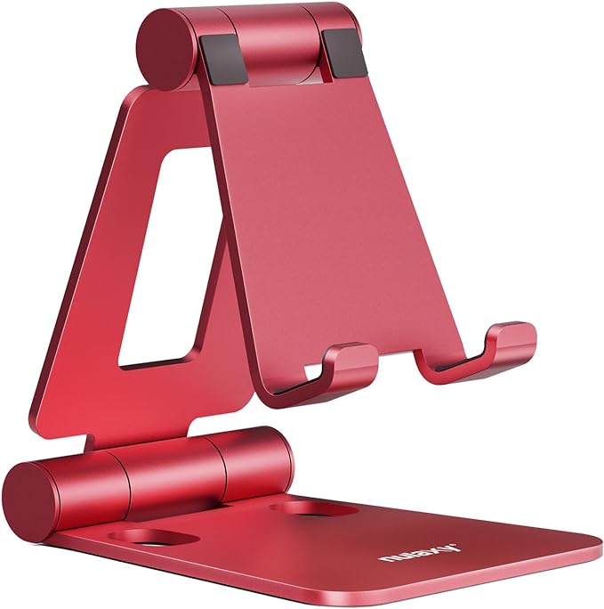Nulaxy Dual Folding Cell Phone Stand, Fully Adjustable Foldable Desktop Phone by Nulaxy