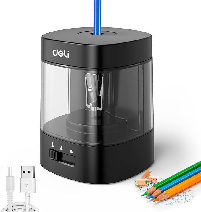 Deli Electric Pencil Sharpener, Automatic Pencil Sharpeners by delioffice