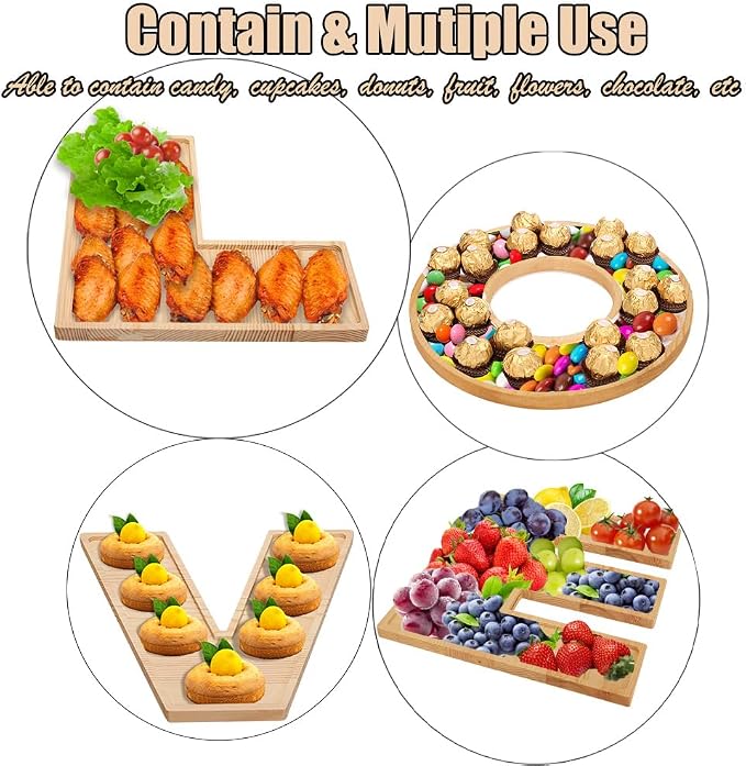 4PCS Larger Charcuterie Letter L O V E fillable Trays, 12Inch Letter Trays - Image 6