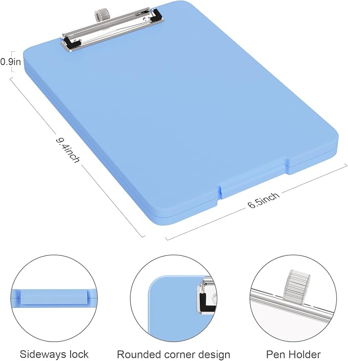 Piasoenc A5 Clipboard with Storage, Clip Board with Pen Holder, Dark Blue | A5 - Image 2