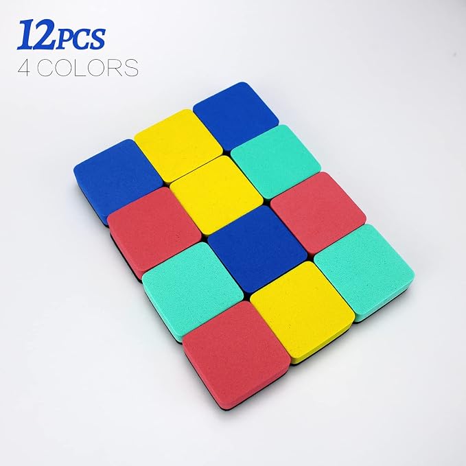 Dry Erase Eraser, 12 Pack Magnetic Whiteboard Erasers, Small Dry Erase Board - Image 3