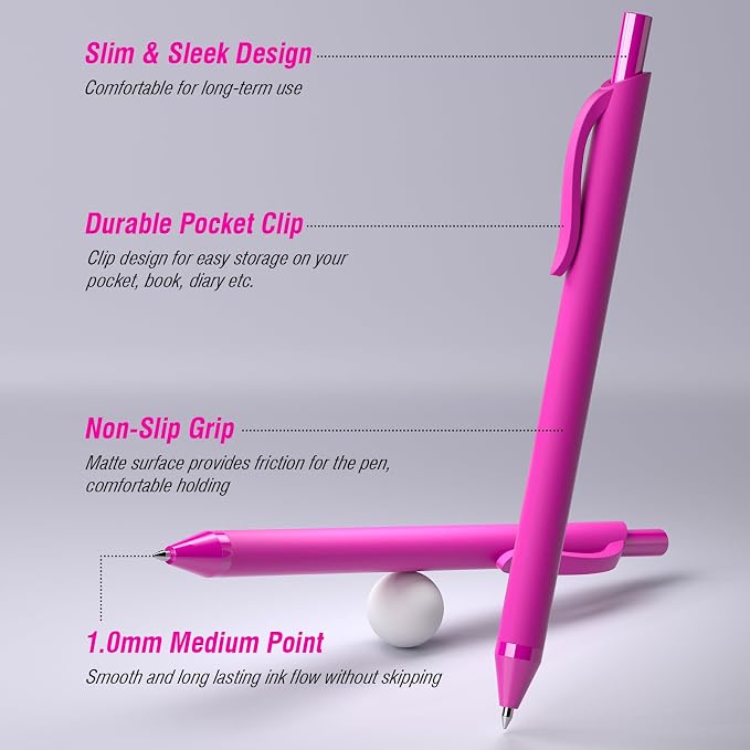 50 Pack Pink Ink Pens - Image 2