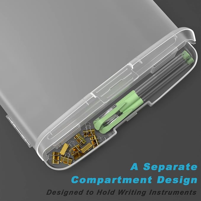 Rimilak Plastic Clipboard with Storage, 8.5 x 11 High Capacity Folio Nursing - Image 4