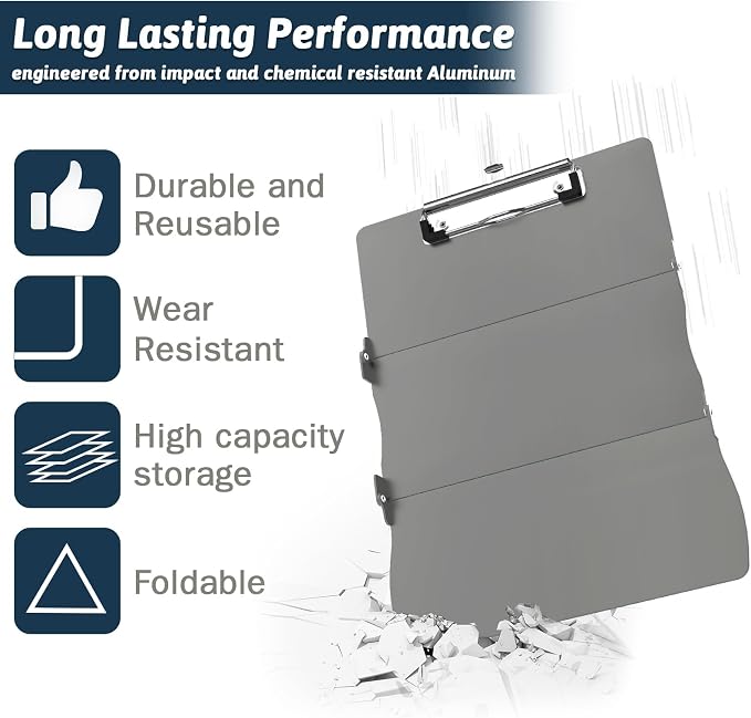 Trustnice Nursing Clipboard Foldable DIY Edition Medical Cheat Sheets Aluminum - Image 5