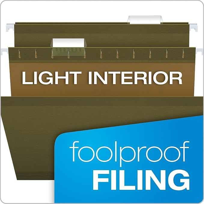 Pendaflex Reinforced Hanging Folders, Legal Size, Standard Green, 1/5 Cut - Image 7