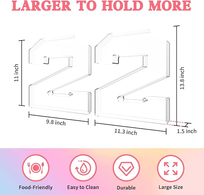 13.8" Acrylic Number Charcuterie Tray, Fillable Number Charcuterie Box - Image 2