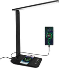 White crown LED Desk Lamp with 15W Wireless Charger & USB Port, Dimmable Table by WhiteCrown