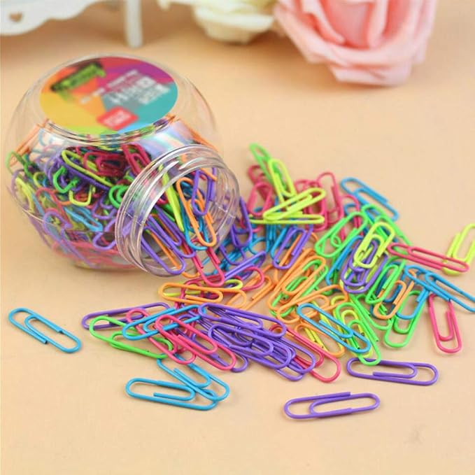 Coideal Colored Small Paper Clips Vinyl Coated, 200 Pack 28mm Assorted Color - Image 2