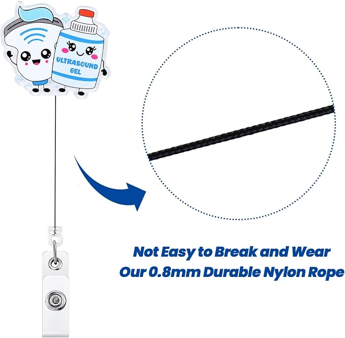 Ultrasound Gel Funny Nurse Badge Reel, Cute Ultrasound Tech Retractable ID - Image 5