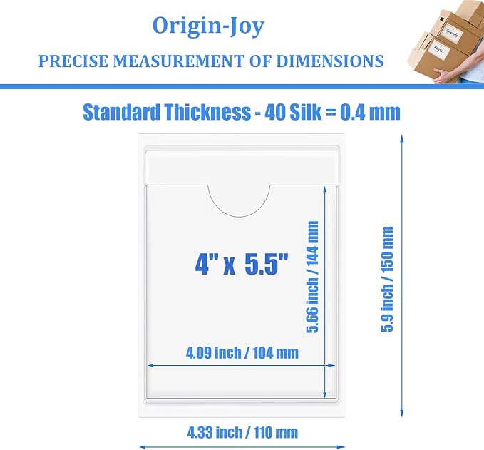 Origin-Joy 50 PCS Self-Adhesive Index Label Pockets - Image 2