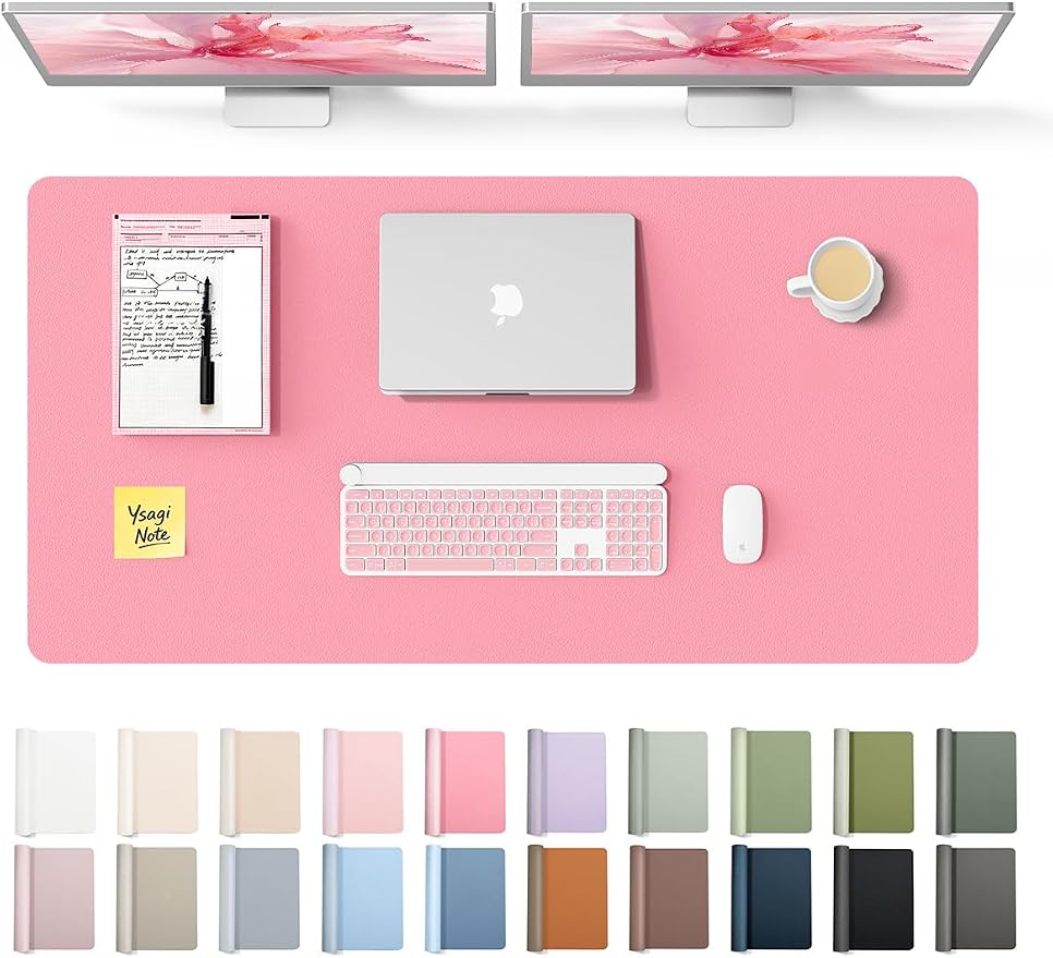 YSAGi Leather Desk Protector, Office Mat, Large Mouse Mat, Non-Slip PU Leather by YSAGi