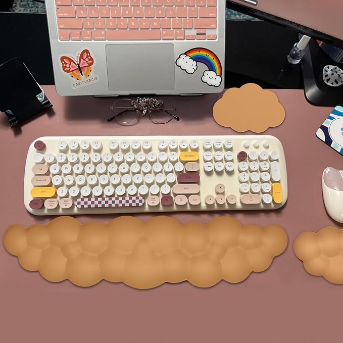 JIKIOU Upgrade Leather Cloud Keyboard Wrist Rest, Cloud Wrist Rest - Image 3