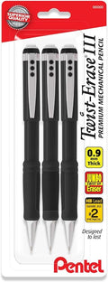 Pentel Mechanical Pencil 0.9 mm Twist Erase III, Twist Up Eraser, Pre-Loaded by PentelofAmerica