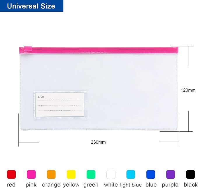 Tamaki 10 Pack Zipper Plastic Envelopes, Small Pencil Pounch, 9 x 4.7 Inch | - Image 3