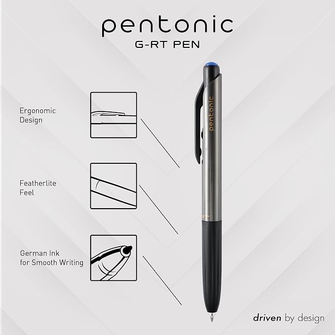 Pentonic G-RT Retractable Gel Pens, 0.7 mm Fine Point, Smooth Writing - Image 2