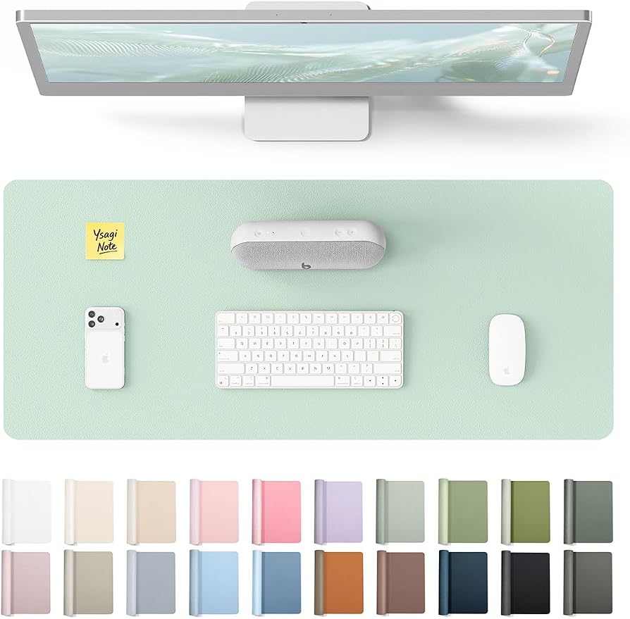 YSAGi Leather Desk Protector, Office Mat, Large Mouse Mat, Non-Slip PU Leather by YSAGi
