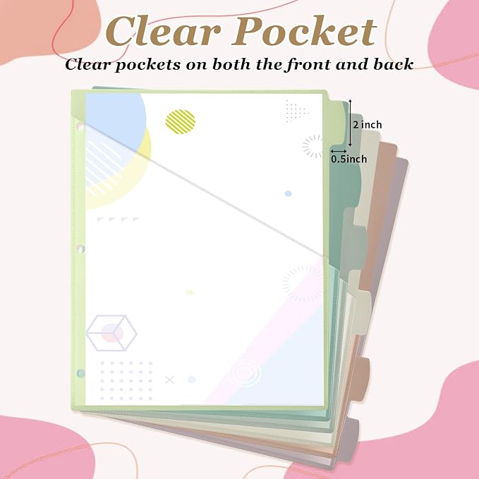 Epakh 6 Pcs Binder Dividers for 3 Rings Binders Index Dividers - Image 3