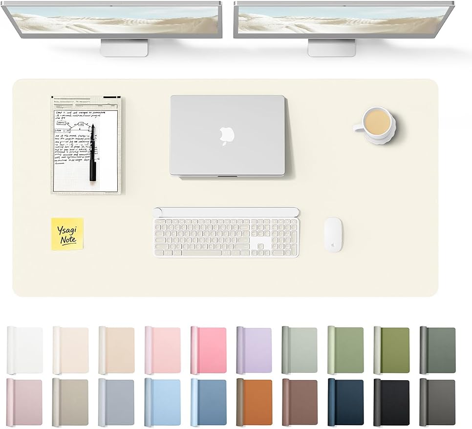 YSAGi Leather Desk Protector, Office Mat, Large Mouse Mat, Non-Slip PU Leather by YSAGi