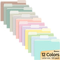 SUNEE File Folders, 120 Pack Manilla Folders 8.5 x 11, 12 Colors Folder Office by SUNEE