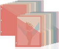 48 Pack 3-Ring Binder Pockets Translucent Polyester 3 Hole Binder Plastic by gisgfim