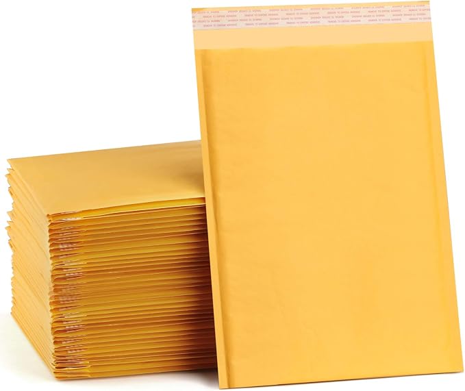 UCGOU Kraft Bubble Mailers 9.5x14.5 Inch 25 Pack Usable Size 9.5x13.5 Yellow by UCGOU