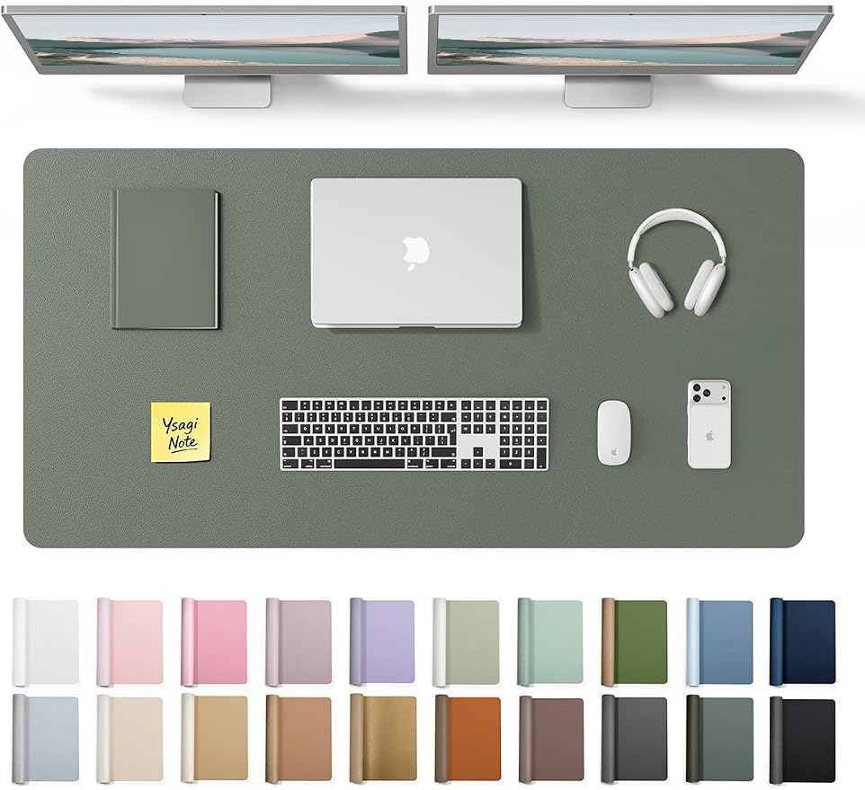 YSAGi Leather Desk Protector, Office Mat, Large Mouse Mat, Non-Slip PU Leather by YSAGi
