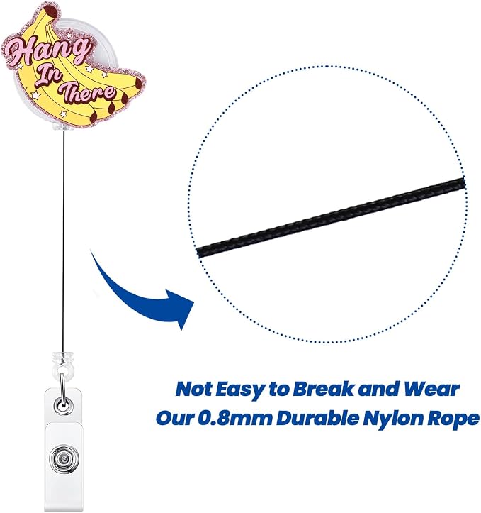 Hang in There Funny Banana Nurse Badge Reel, Cute Retractable ID Pediatric - Image 5