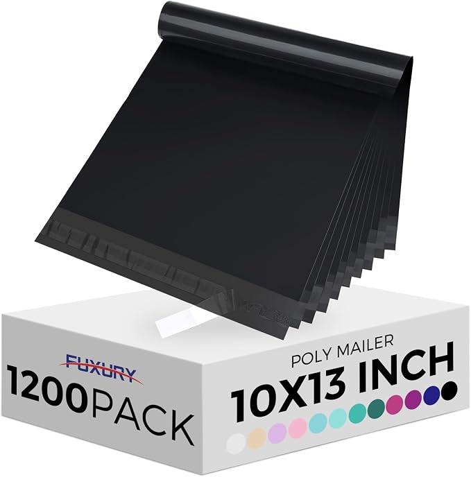 Fuxury 1200pcs 10 x13 inch Poly Mailers, Waterproof Shipping Bags by Fuxury
