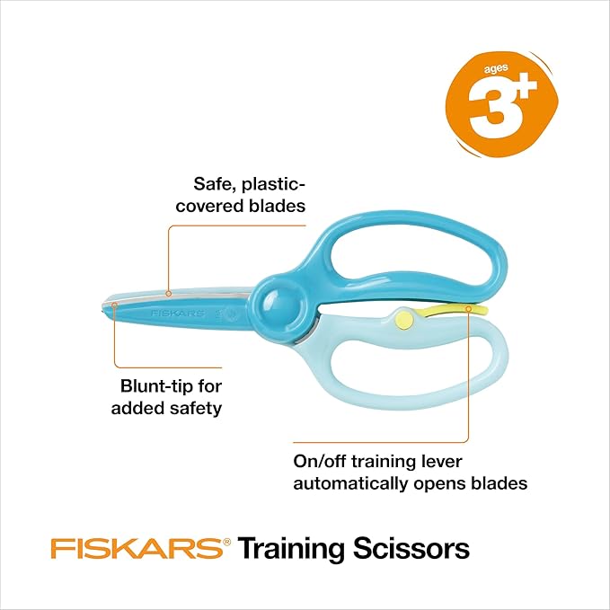 Fiskars Training Scissors for Preschoolers Ages 3+, Small Kids Safety Scissors - Image 3