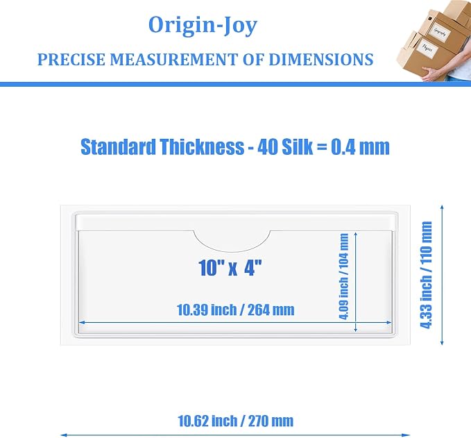 Origin-Joy 50 PCS Self-Adhesive Index Label Pockets - Image 2
