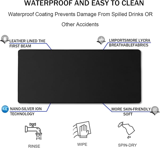 Large Gaming Mouse Pad with Extended Stitched Edges, Durable Non-Slip Natural - Image 4
