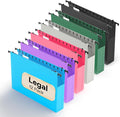 Plastic Extra Capacity Legal Size Hanging File Folders, 12 Pack Reinforced by NORDUN