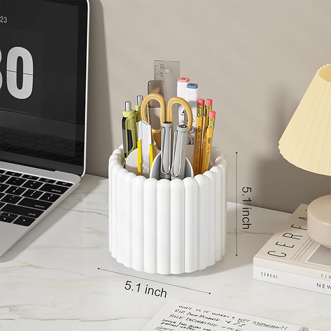 Anyoifax 360° Rotating Pen Holder 7 Slots Desk Organizer Removable Pencil Cup - Image 5
