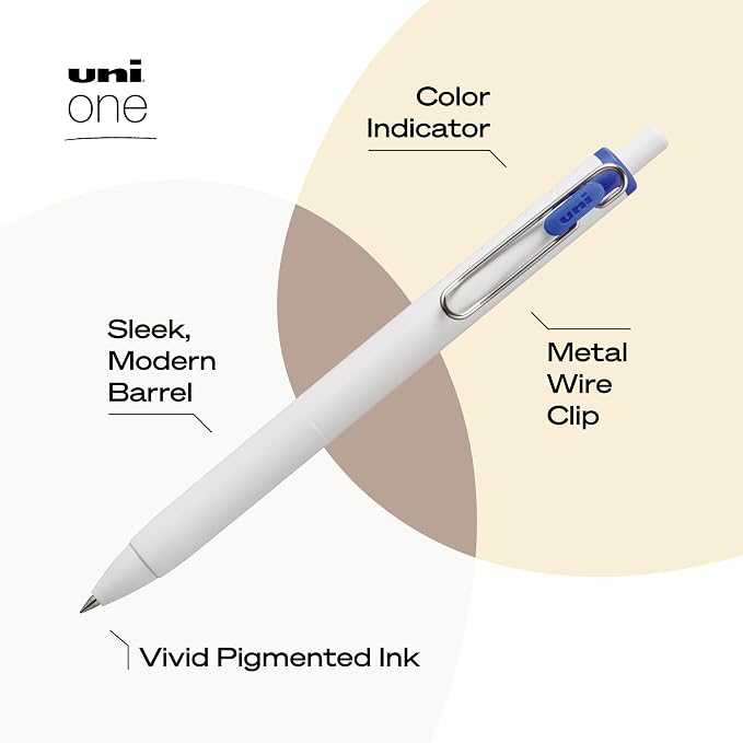 uniball one Retractable Gel Pens, Micro Point, 12 Pack - Image 3