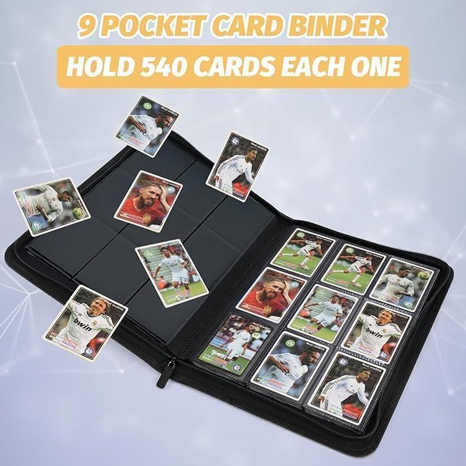 9 Pockets Card Binder, Premium Zip Trading Card Binder, 540 Double Sided Pocket - Image 5