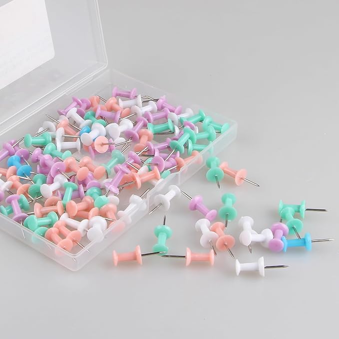 Push Pins Macarone Thumb Tacks Standard Pushpins Steel Point and Plastic Head - Image 3