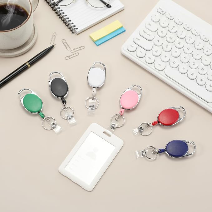 Honoson 50 Pcs Heavy Duty Retractable Badge Reels Batch ID Badge Holder - Image 4