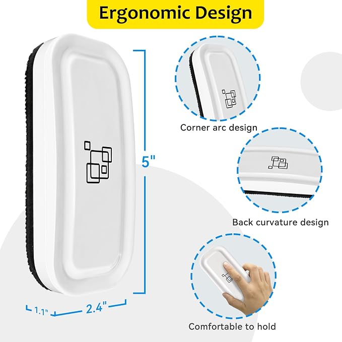 maxtek Magnetic Dry Erase Eraser Bulk, Glass Whiteboard Eraser - Image 6