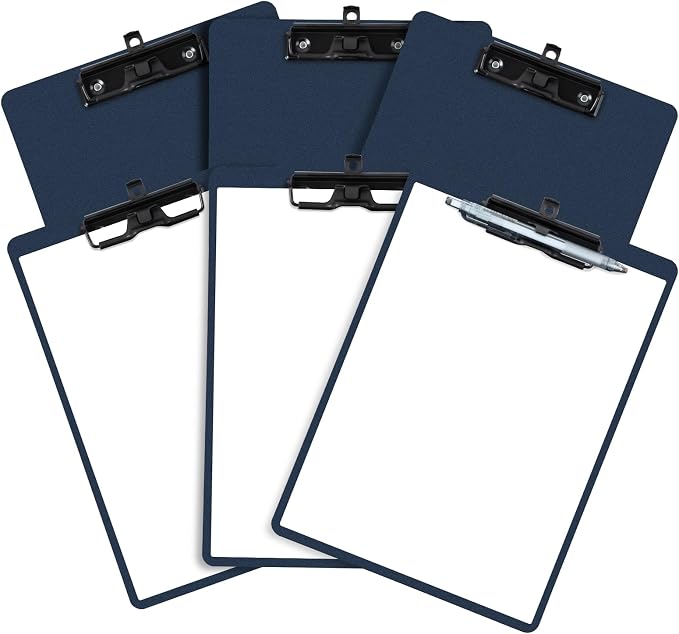 FRETONBA Blue Clipboard with Pen Holder, Hanging Clip Boards Holds 8.5x11 Inch by FRETONBA