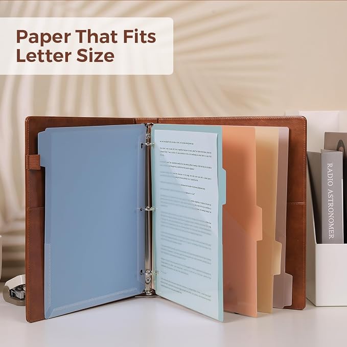 SKYDUE 3 Ring Binder with Clipboard, 1 Inch Binder, 13.2" × 10.2" PU Clipboard - Image 2