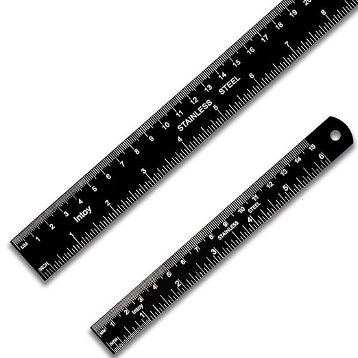 Metal Ruler Kit 12 Inch and 6 Inch, Stainless Steel Rulers by Zotemo