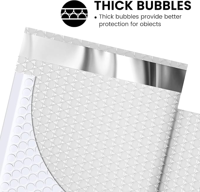 Fuxury Bubble Mailers 6x10" White Padded Envelopes 9600 Pack Bulk Strong - Image 4